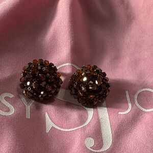 Sassy Jones Elegant Brown Crystal Earrings